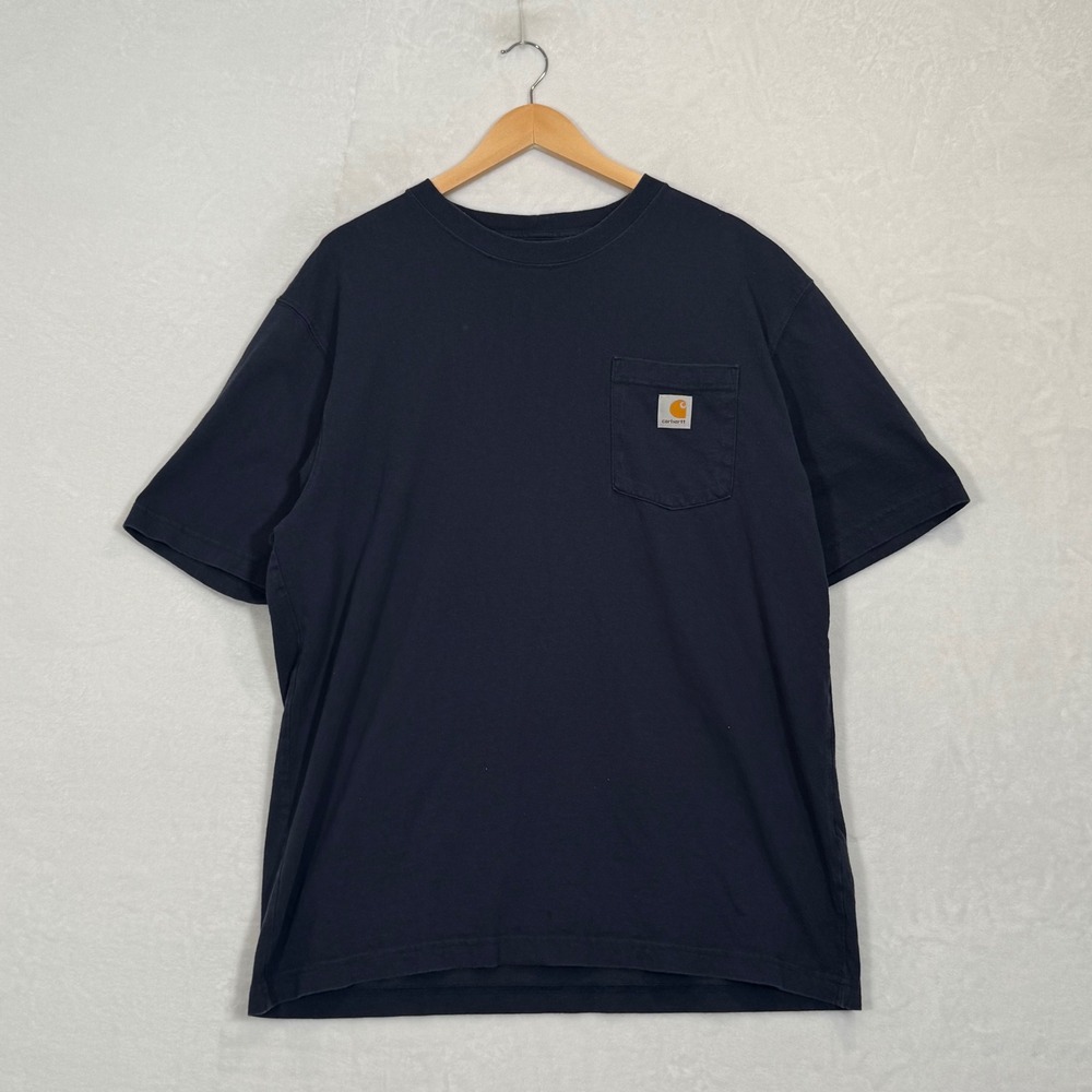 Carhartt Navy Blue Short Sleeve Pocket T-Shirt Large